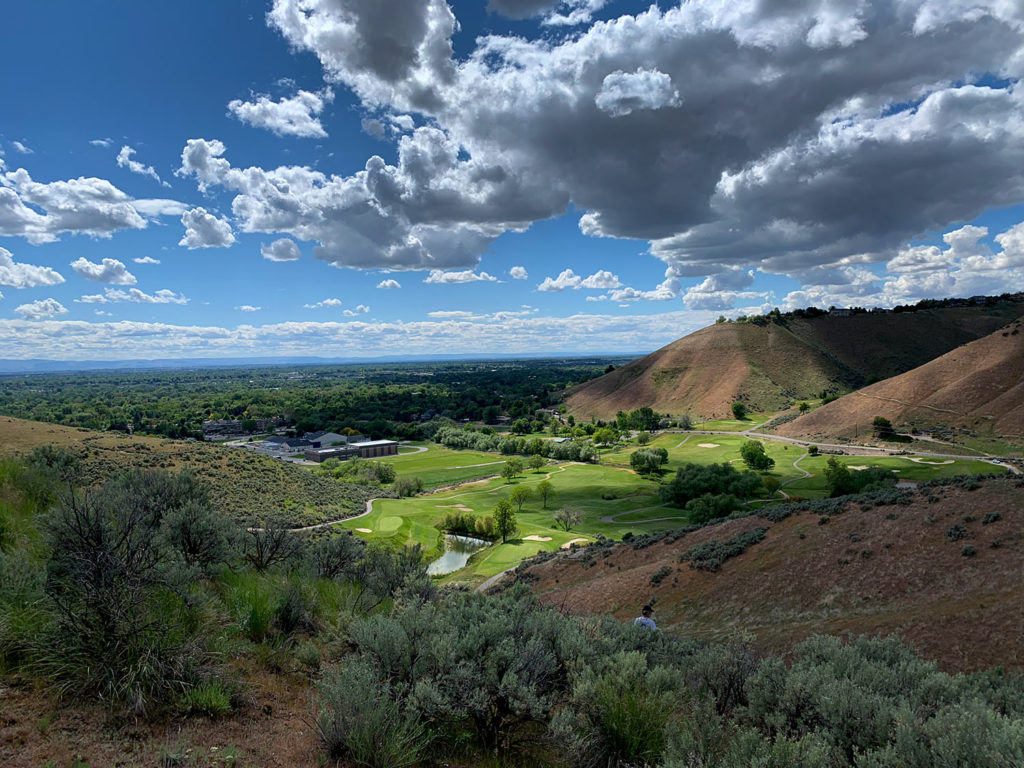 The view from the Full Sail Trail above Qual Ridge Golf Course